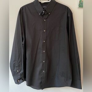 Croft & Barrow Black Semi-sheer Button Down Shirt